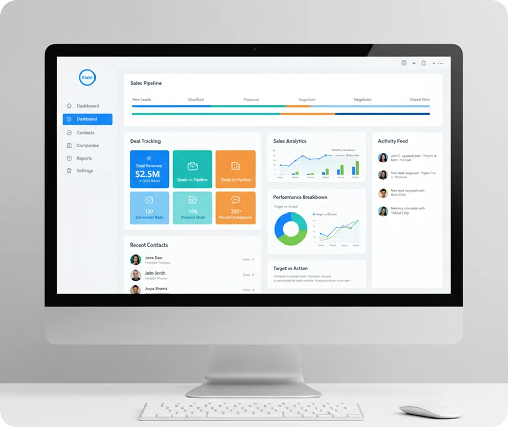 Elate CRM sales dashboard